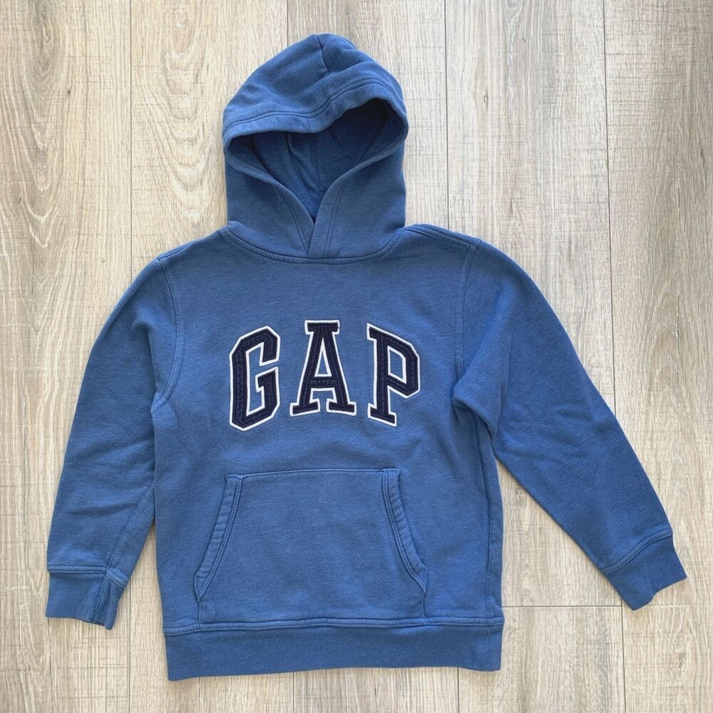 Gap Hoodie Sweatshirt Logo Hooded Blue Kids Boys Size L 10/11